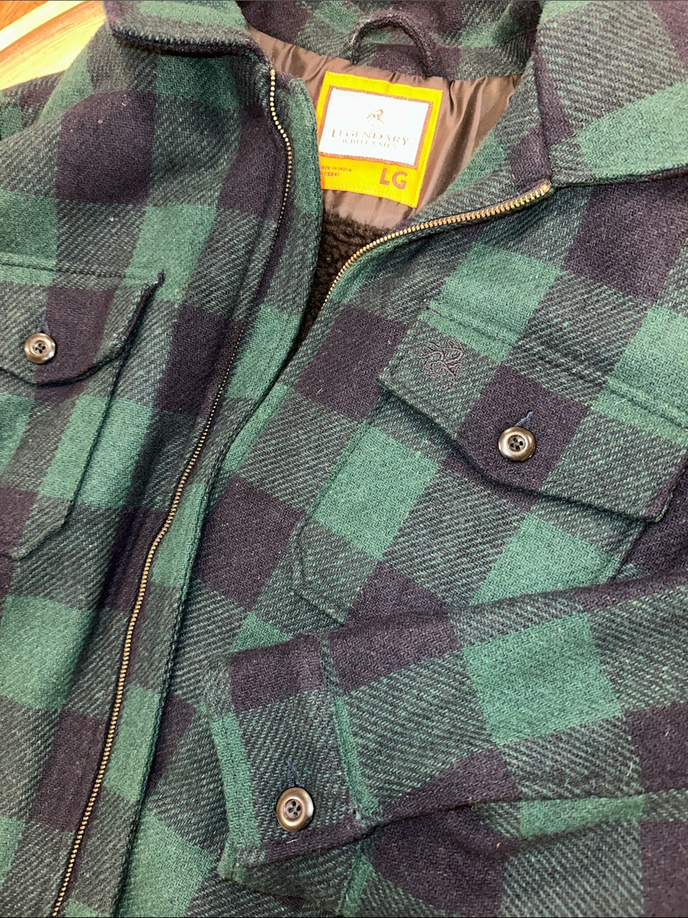 Legendary Whitetails Green and Black Buffalo Plaid Shirt Jacket